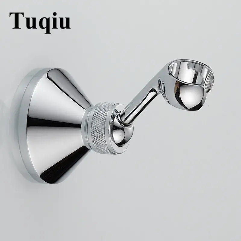 Knurled brass shower head holder wall mount bathroom hook