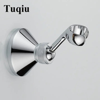 Knurled brass shower head holder wall mount bathroom hook