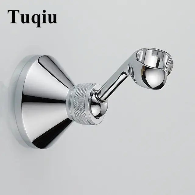 Knurled brass shower head holder wall mount bathroom hook