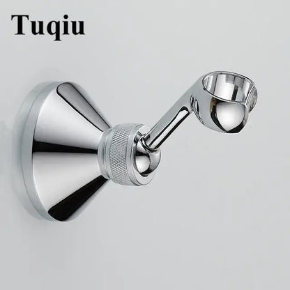 Knurled brass shower head holder wall mount bathroom hook