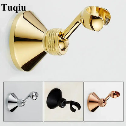 Knurled brass shower head holder wall mount bathroom hook