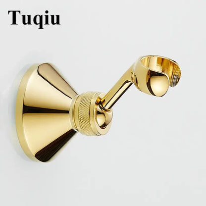 Knurled brass shower head holder wall mount bathroom hook