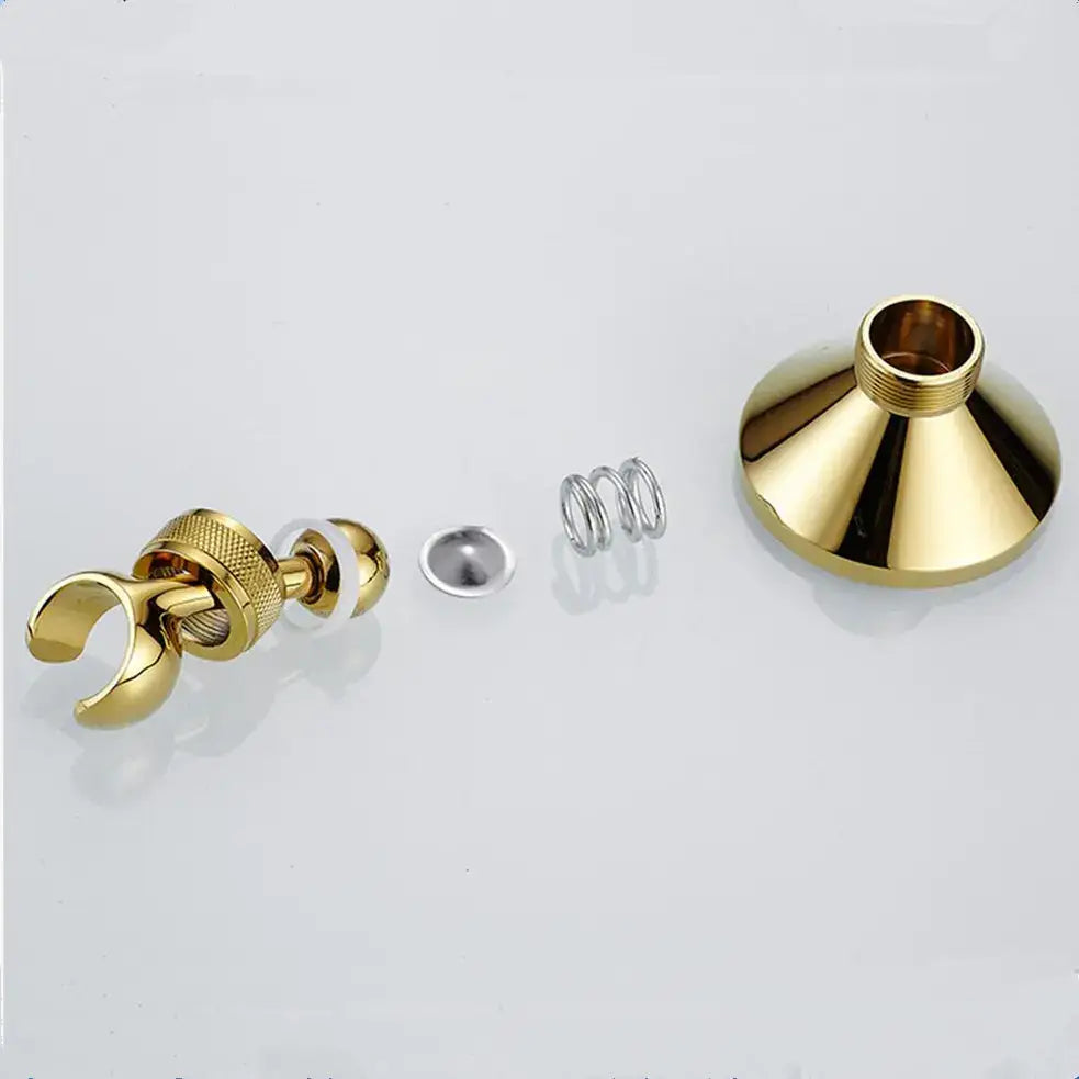 Knurled brass shower head holder wall mount bathroom hook