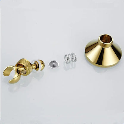 Knurled brass shower head holder wall mount bathroom hook