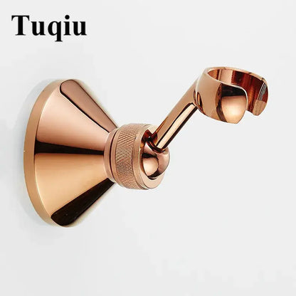 Knurled brass shower head holder wall mount bathroom hook