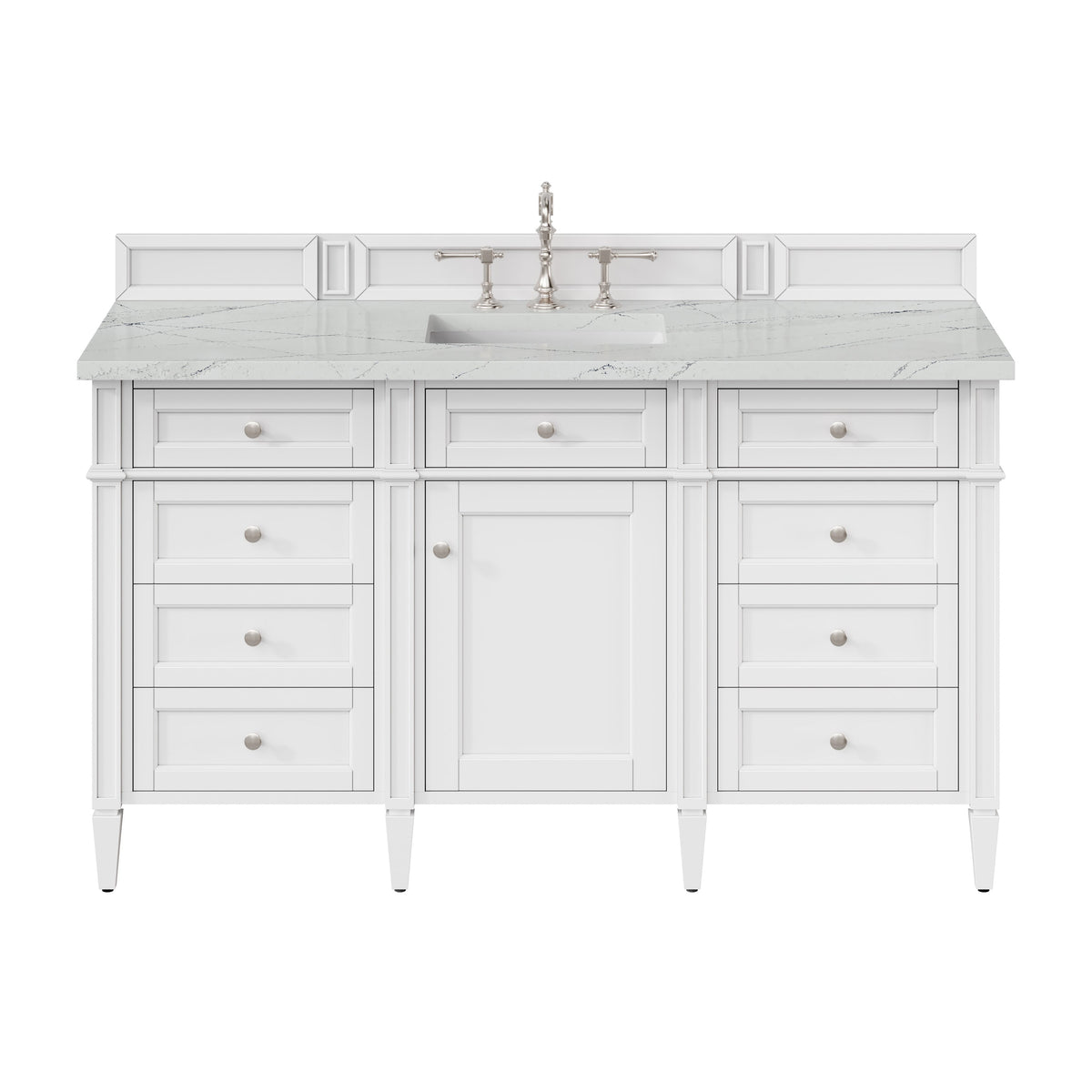 James Martin Brittany 60" Single Bathroom Vanity, Bright White
