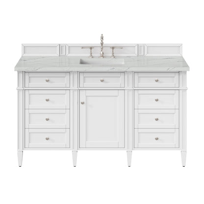 James Martin Brittany 60" Single Bathroom Vanity, Bright White