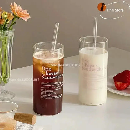 Korean frosted glass cups – kitchen fresh deli graphic tumbler