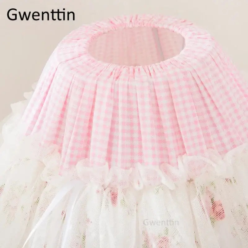 Korean lace princess white table lamp bedroom floral light