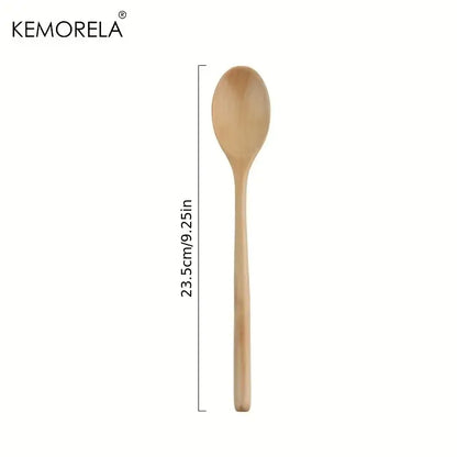 Korean style natural and dark brown wooden spoon set dining room