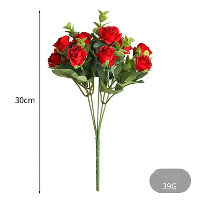 Korean style pink & white artificial roses bouquet living room decor