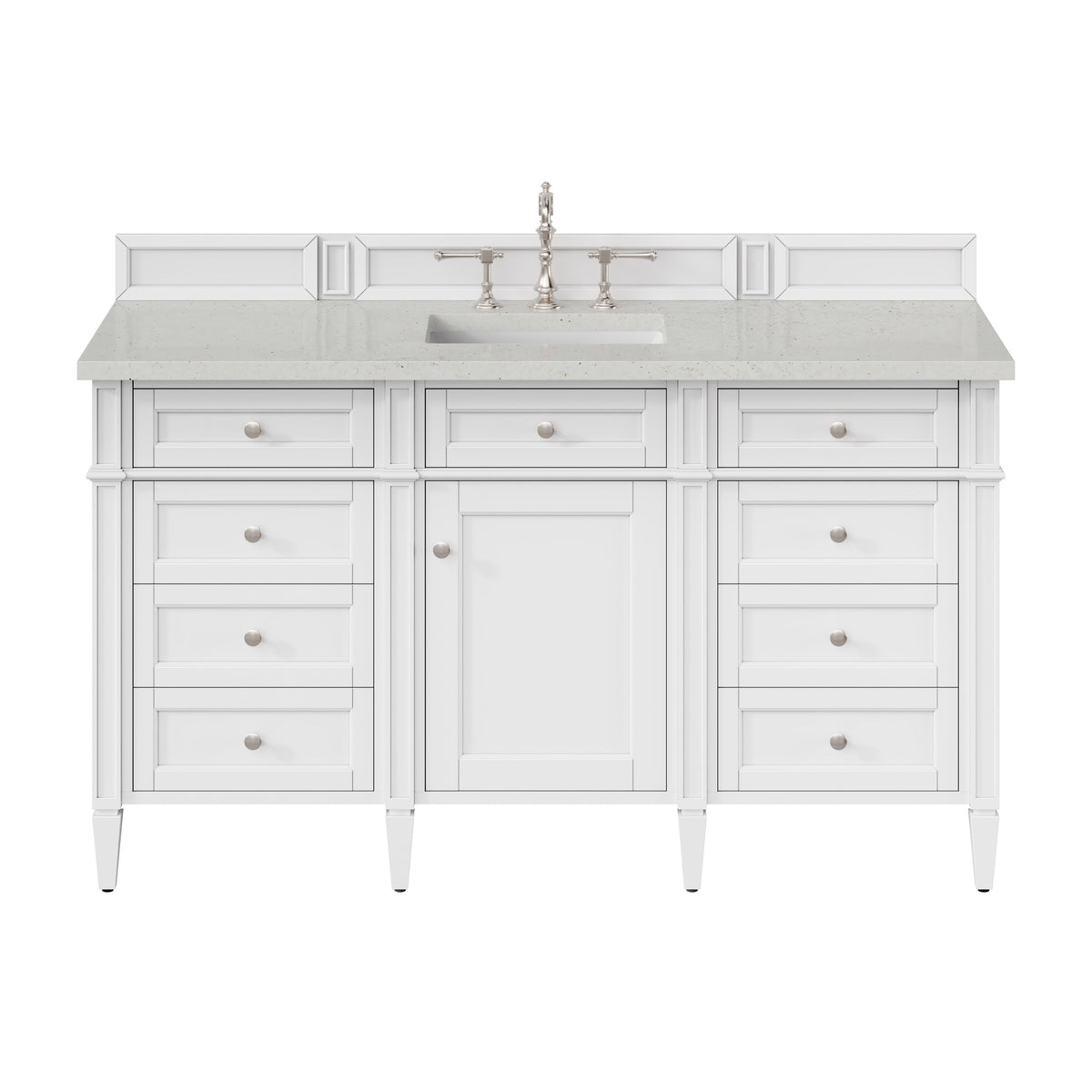 James Martin Brittany 60" Single Bathroom Vanity, Bright White