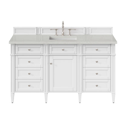 James Martin Brittany 60" Single Bathroom Vanity, Bright White