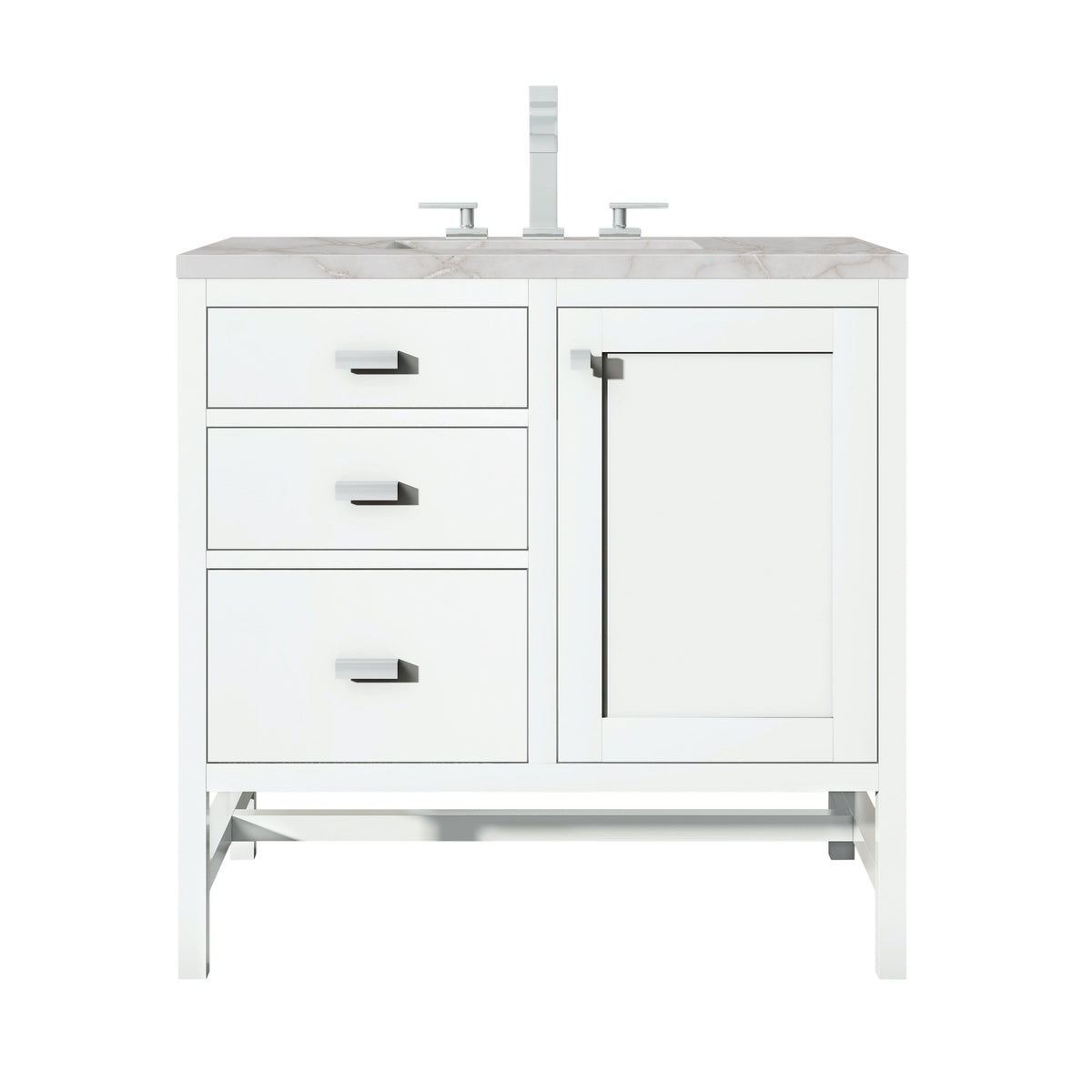 James Martin Addison 36" Single Bathroom Vanity, Glossy White