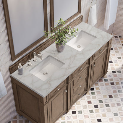James Martin Bristol 60" Double Bathroom Vanity, Whitewashed Walnut