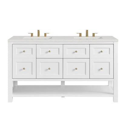 James Martin Breckenridge 60" Double Bathroom Vanity, Bright White