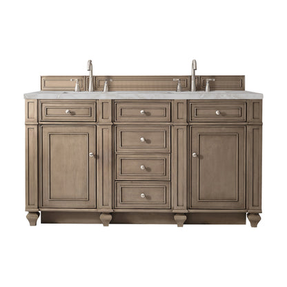 James Martin Bristol 60" Double Bathroom Vanity, Whitewashed Walnut