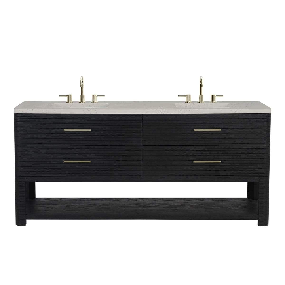 James Martin Lucian 72" Double Bathroom Vanity, Carbon Oak