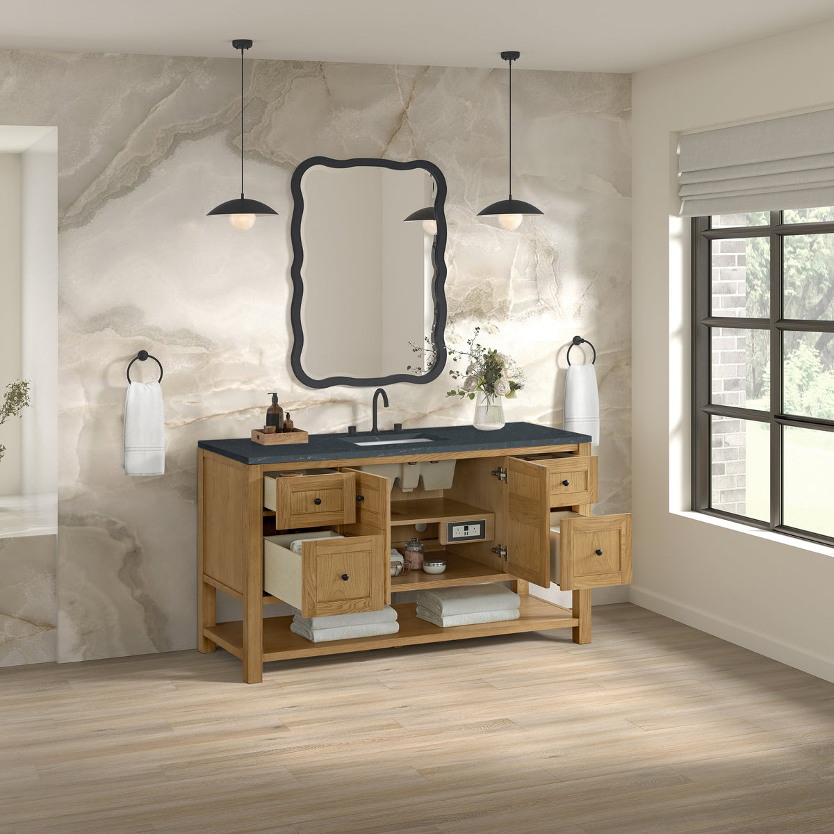 James Martin Breckenridge 60" Single Bathroom Vanity, Light Natural Oak
