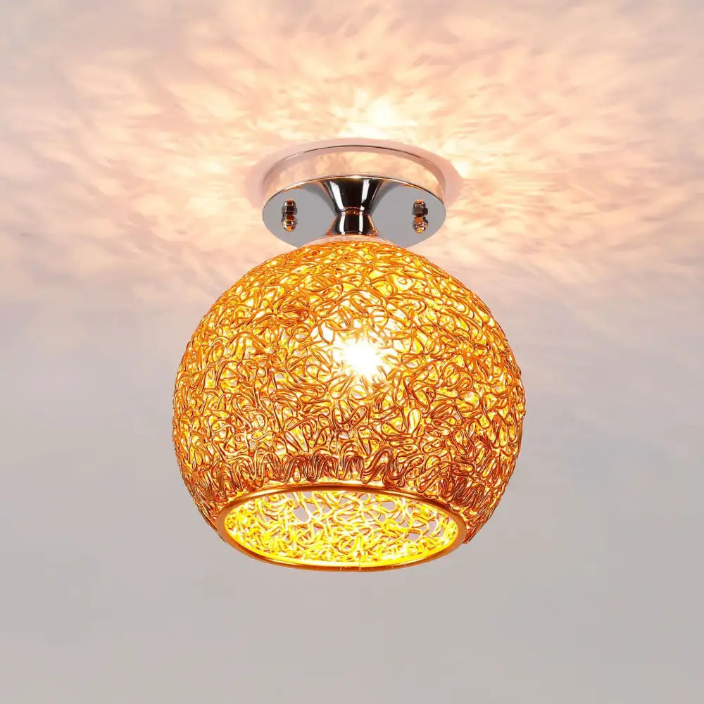 Lace pattern glass ball led ceiling lights for living room