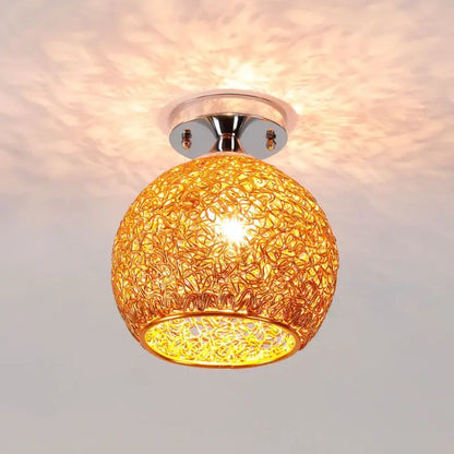 Lace pattern glass ball led ceiling lights for living room
