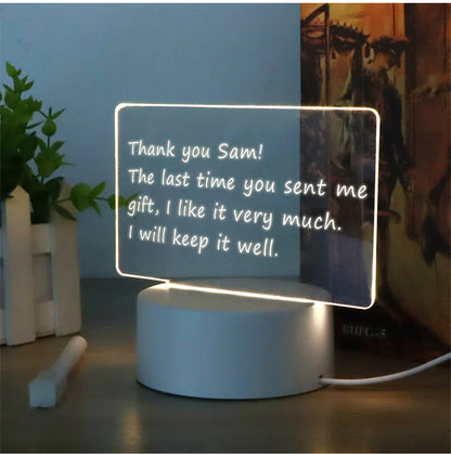 DecorBites™ Lamps for Desk Decoration USB DC5V Note/ Message Board With Pen Table Lamp Luminaria De Mesa Indoor Bedside Night Light