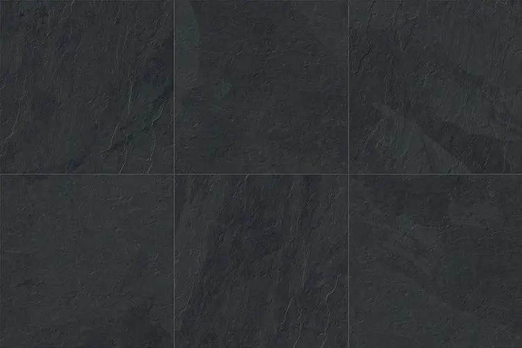 Frontier20 Montauk Black Coping & Stair Tread Corner Right Bullnose Slate Look Porcelain Moldings 12x48