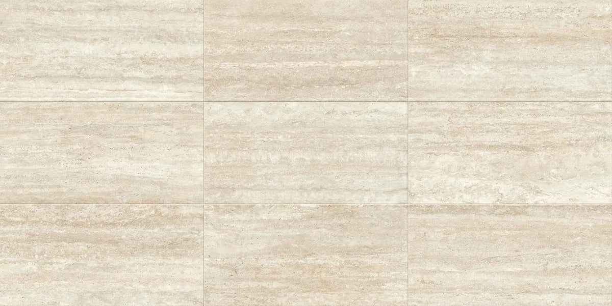 Trail Vein Cut Ivory Mosaic B Travertine Look Porcelain Mosaics 12x12