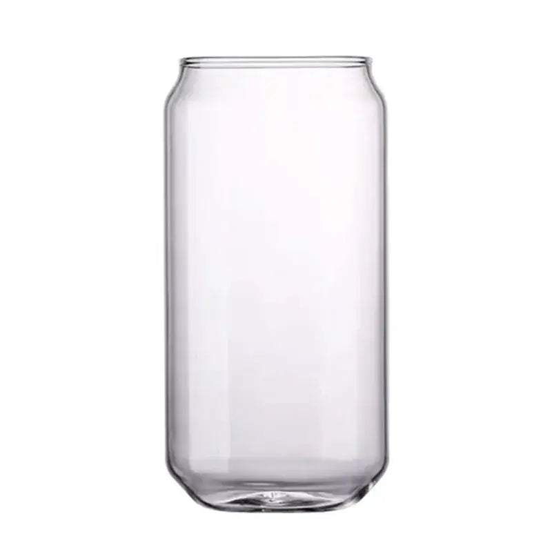 Large can shape beer glass cup with metal straw for dining room