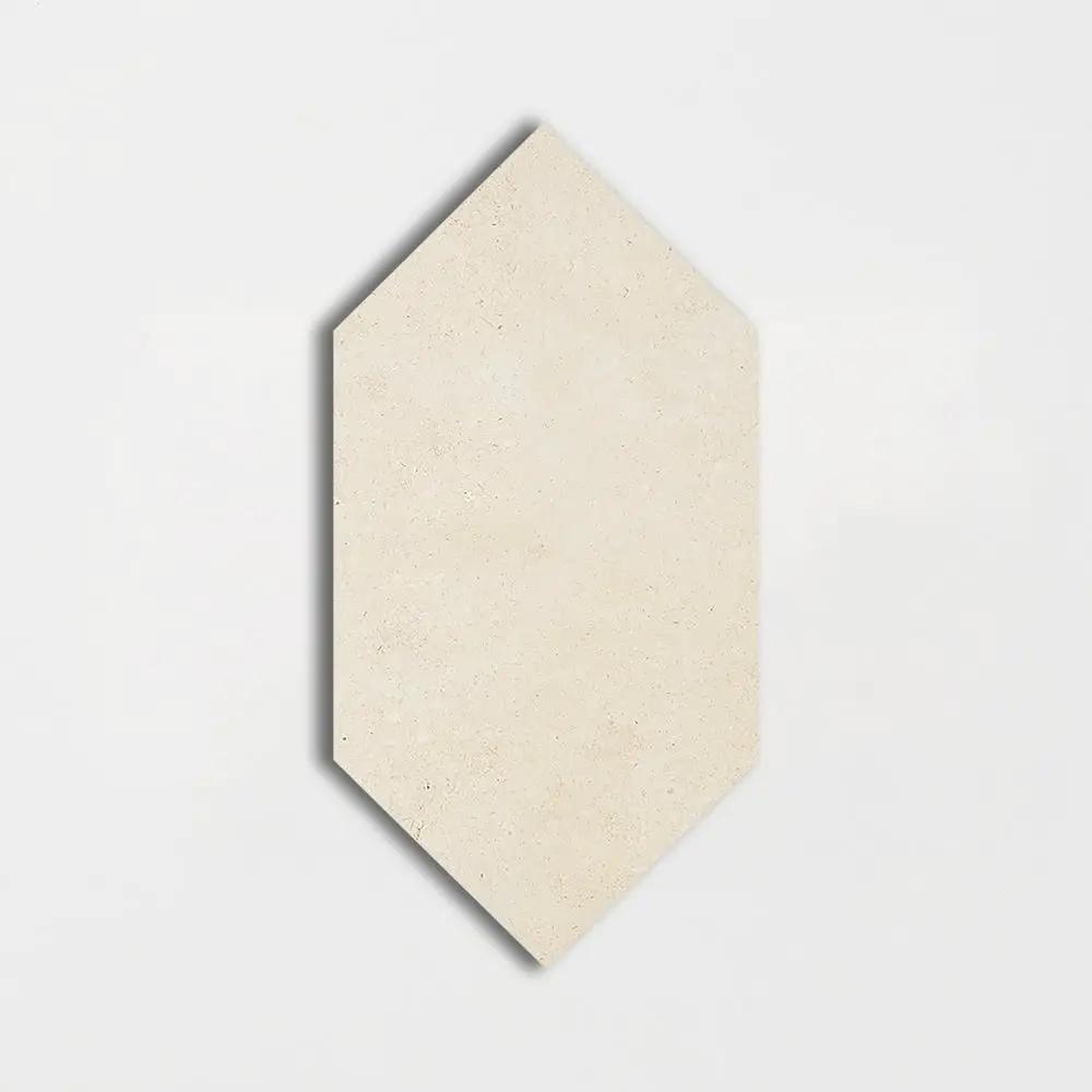 Jerusalem Light Honed Large Picket Waterjet Limestone Waterjet Mosaics 6x12