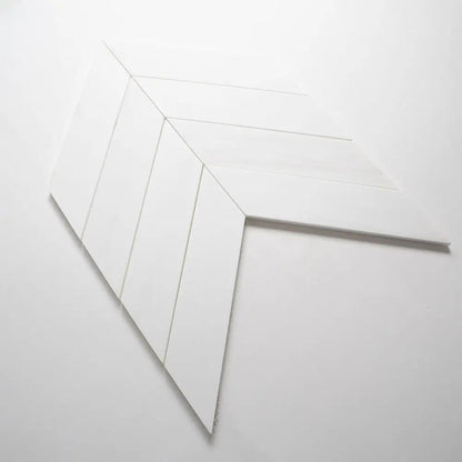 Large Trapeze Bianco Dolomiti Honed Marble Waterjet Decos 13 7/16x13 7/16
