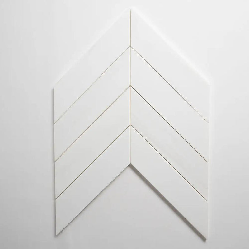 Large Trapeze Bianco Dolomiti Honed Marble Waterjet Decos 13 7/16x13 7/16