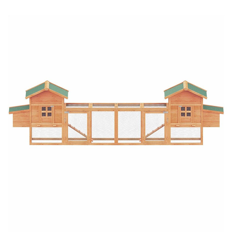 Large 160-Inch Wooden Backyard Hen Chicken Coop Enclosure W/ Nest Box & Run (SAK96451)
