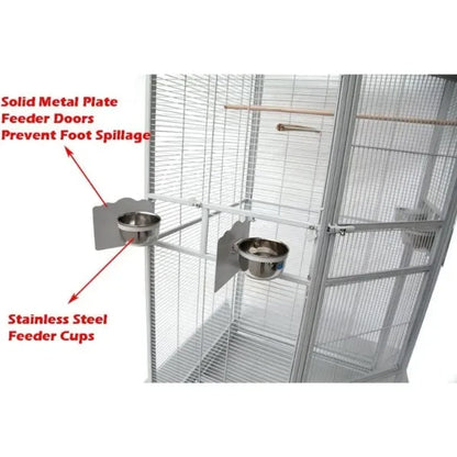 DecorBites™ Large Wrought Iron Parrot Cage with Rolling Base