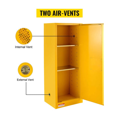 Large Yellow 35-Inch Heavy-Duty Flammable Welded Fireproof Storage Cabinet (SAK52837)