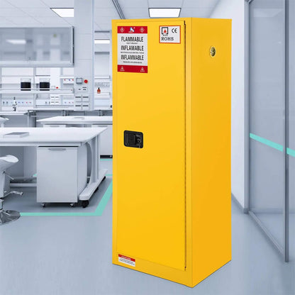 Large Yellow Heavy-Duty Flammable Welded Fireproof Storage Cabinet, 35-Inch (SAK52837)