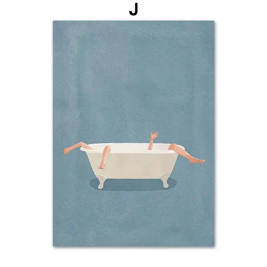 Minimalist white washing machine laundry room girl nordic wall art