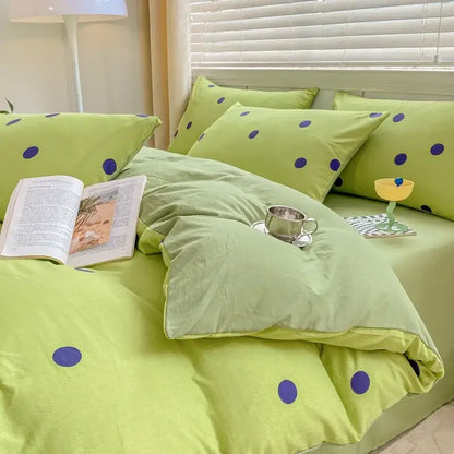 Lavender and pink floral cotton bedding set bedroom cozy pattern printed