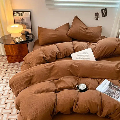 Lavender & black cotton bedding set bedroom soft duvet sheets