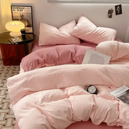 Lavender & black cotton bedding set bedroom soft duvet sheets