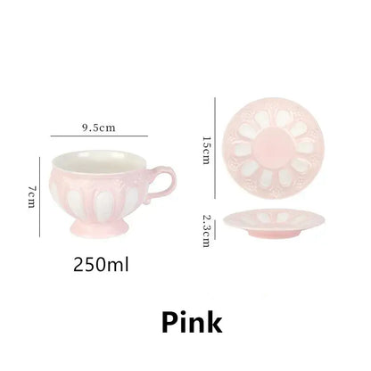 Lavender floral elegant porcelain tea set dining room teapot and cups
