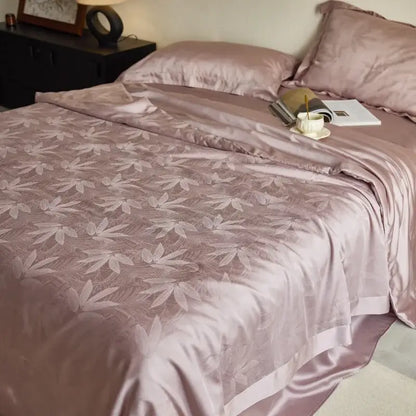 Lavender jacquard quilt set – bedroom light luxury cooling bedding