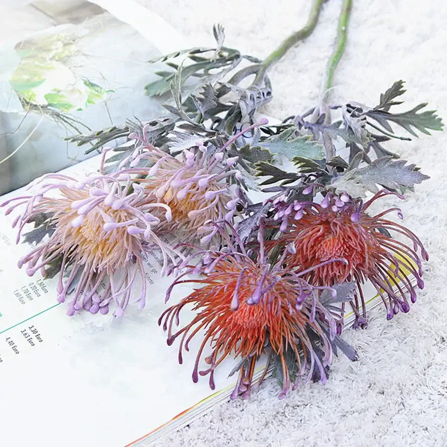 Lavender & orange artificial crab claw branch wedding decor living room