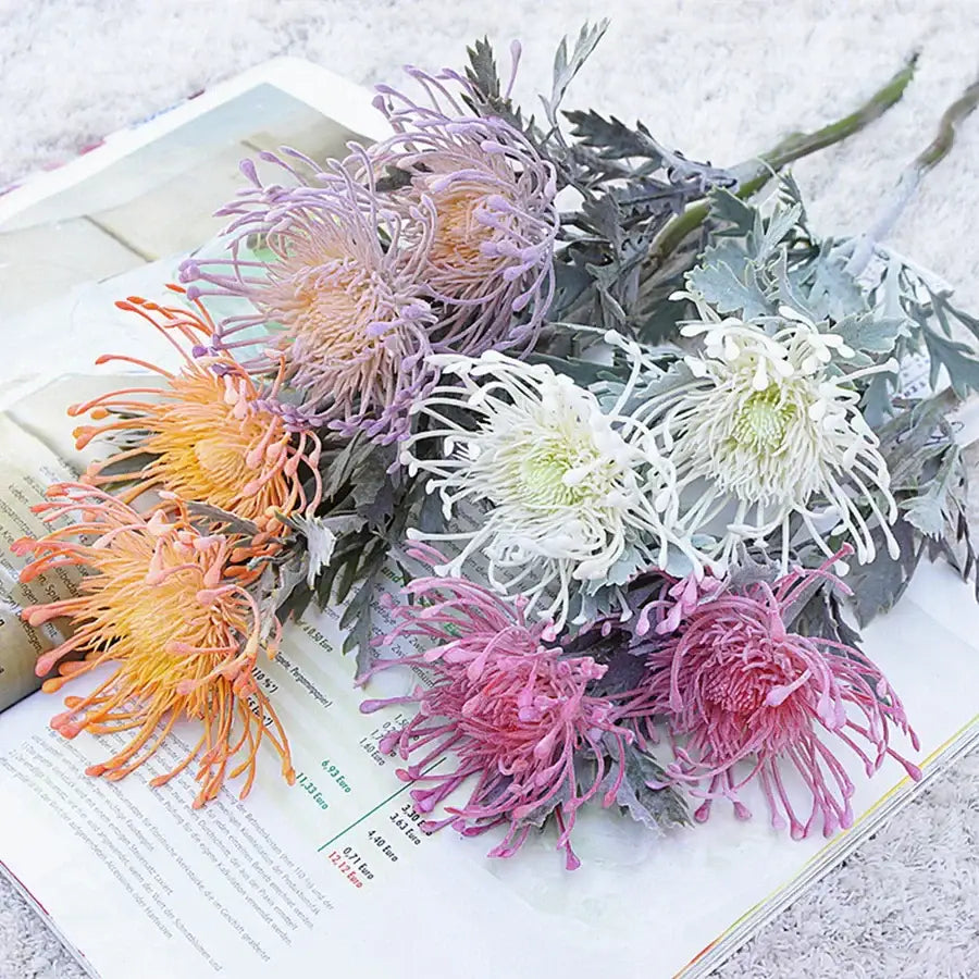 Lavender & orange artificial crab claw branch wedding decor living room