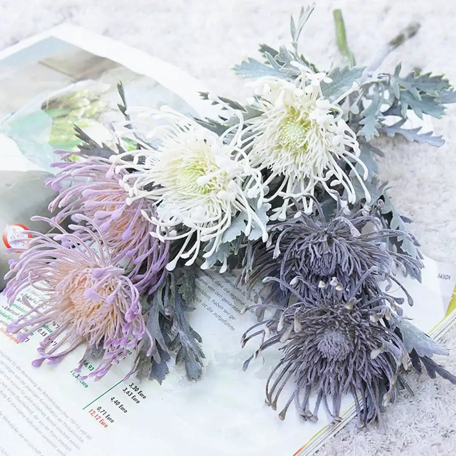 Lavender & orange artificial crab claw branch wedding decor living room