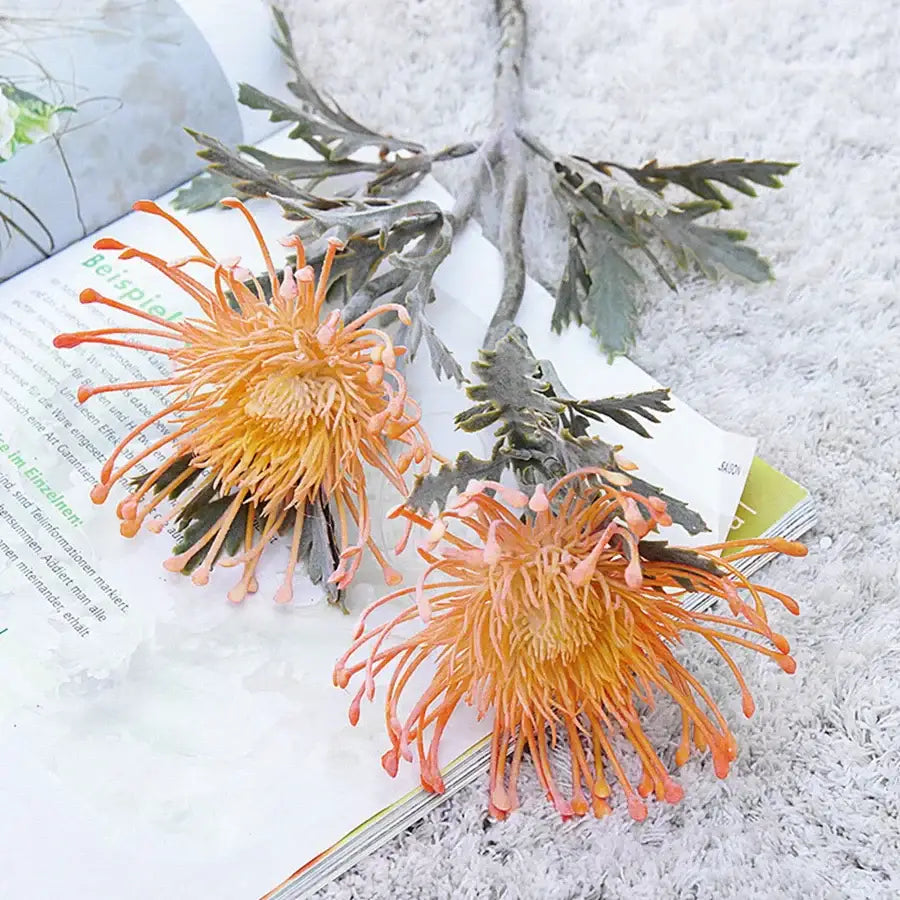 Lavender & orange artificial crab claw branch wedding decor living room