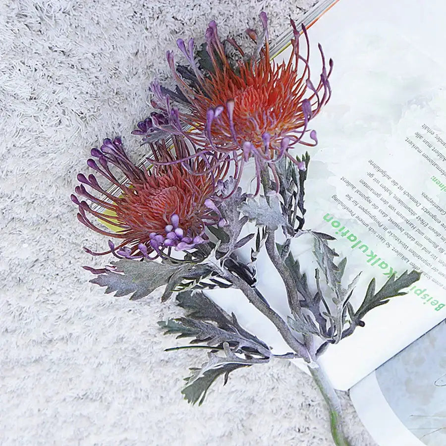Lavender & orange artificial crab claw branch wedding decor living room