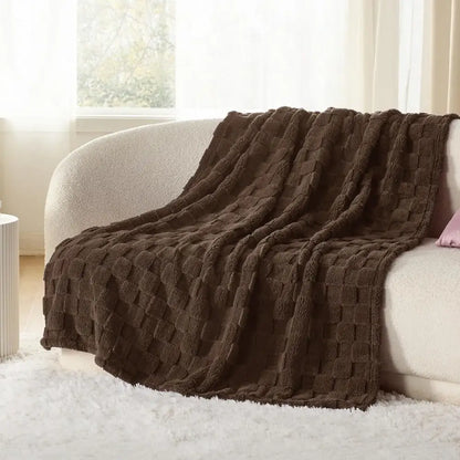 Lavender quilted plush cozy fluffy blanket living room throw