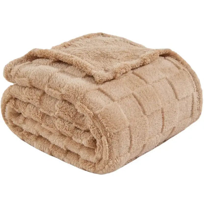 Lavender quilted plush cozy fluffy blanket living room throw