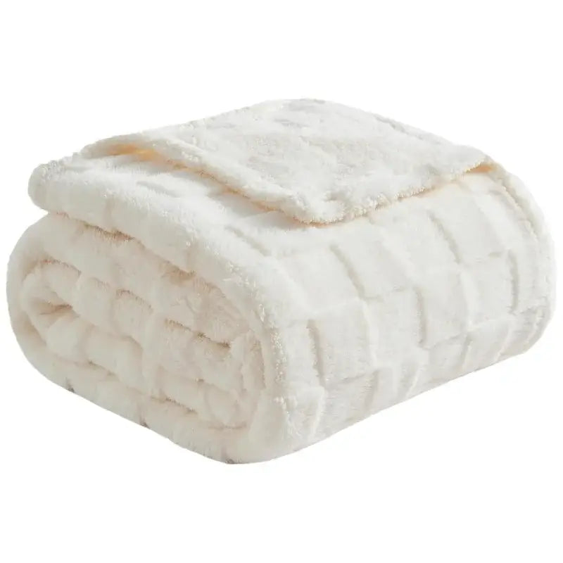 Lavender quilted plush cozy fluffy blanket living room throw